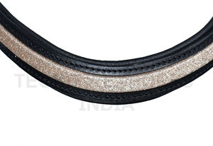 Bridon de cheval en cuir noir de qualité supérieure avec frontal et muserolle à paillettes pour l'équitation - Product Image 3