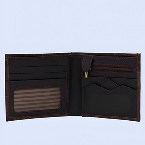 Portefeuille bifold de luxe en cuir véritable marron foncé pour homme, design fin, qualité supérieure, porte-cartes de visite, pochette minimaliste - Product Image 6
