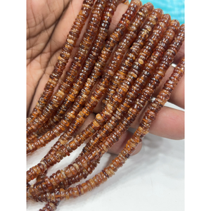 Cuentas de Piedras Preciosas de Alta Calidad para la Elaboración de Joyería, 17 Pulgadas, Granate Hessonita Natural, Forma de Neumático Heishi Lisa, Tamaño 6-7 mm - Product Image 1