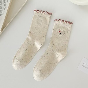 Antibacterial <b>Socks</b> for Women Mid Calf <b>Socks</b> with Ruffled Edges Autumn Ins Trend Versatile Cute Lace Bow Student <b>Long</b> <b>Socks</b> - Product Image 5