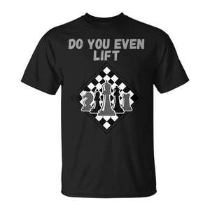 Camiseta Do You Even Lift Chess, negra, unisex, talla M para adultos - Product Image 1
