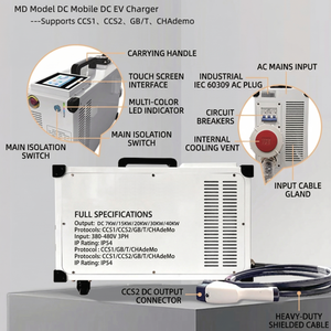 Estación de Carga Portátil Profesional para Vehículos Eléctricos de Corriente Continua, 7KW 15KW 20KW 30KW 40KW, CCS1 CCS2 GB/T, Cargador Móvil de Emergencia para Vehículos Eléctricos - Product Image 6