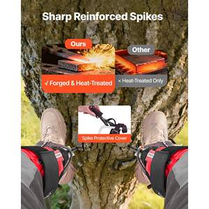 Set di Ramponi per Arrampicata su Alberi in Alluminio, Capacità di Carico 350 Libbre, Cinghie Regolabili in Altezza, Protezioni per Ramponi - Product Image 5