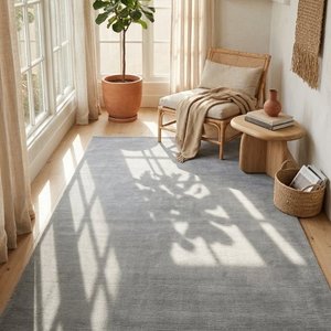 Elegant <b>Hand</b> <b>Tufted</b> Gray <b>Rug</b>, Modern Minimalist Area <b>Rug</b>, Soft Textured Neutral Carpet for Living Room, Bedroom & Office - Product Image 2