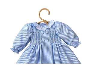 Robe trapèze vintage en coton à imprimé floral pour filles, manches bouffantes, nœud, longueur mi-mollet, idéale pour l'été - Product Image 1
