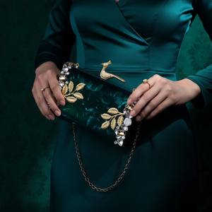 TCE Presenta un Bolso de Mano de Lujo Hecho a Mano con Mosaico de Resina, Madera y Mármol para Mujer, Ideal para Fiestas, Bodas, Eventos Nocturnos, Accesorio para las Cuatro Estaciones - Product Image 3