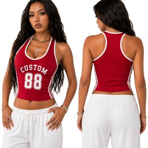 Camiseta Deportiva sin Mangas para Mujer, Estilo Fútbol Americano, Corte Ajustado, con Número Estampado, Venta al Por Mayor - Product Image 1