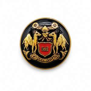 Botón de Latón de Lujo con Esmalte Negro y Oro, Escudo Real de Camel, Joyería Formal para Hombre - Product Image 1