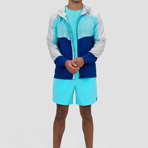 Conjunto de Chaqueta Cortavientos de Nailon de Tres Tonos Personalizado, Traje Deportivo con Bloques de Color para Verano y Otoño, Camiseta de Manga Corta y Pantalones Cortos, OEM ODM - Product Image 4