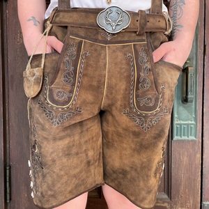 Lederhosen Traditionnel Premium pour Hommes en Cuir 100% Écologique Brodé – Service OEM - Product Image 1