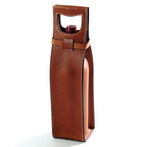 Sac de transport pour bouteille de vin en cuir marron, logo personnalisé, pliable, réutilisable, résistant à l'eau, fait main, cadeau pour pique-nique ou fête - Product Image 3