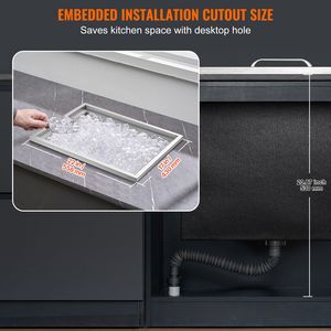 Contenitore per Ghiaccio Commerciale in Acciaio Inox da 40 Qt, 22"L X 17"W X 12"H, per Cucina Esterna e Presentazioni - Product Image 6