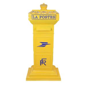 Ground Mount <b>Post</b> <b>Box</b> Public Mails Receiving Sending Use Customizable Heavy Duty Letter <b>Box</b> Yellow Coated - Product Image 1