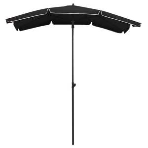Parasol de jardin pliable 78,7 x 51,2 pouces en polyester noir avec base - Product Image 2
