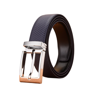 Cinturón Formal Ajustable de Cuero Vacuno Genuino para Hombre con Patrón Sólido y Hebilla Cuadrada de Aleación Plateada - Product Image 5