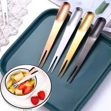 Wholesale Custom Titanium Stainless Steel Fruit <b>Fork</b> and Knife Eco Friendly Salad Fruit Dining Cutlery Set - Product Image 5