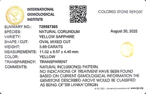 พลอยแซฟไฟร์สีเหลืองทรงรีธรรมชาติ 3.89 กะรัต จากศรีลังกา สำหรับทำเครื่องประดับและแหวน YSON-37 - Product Image 6