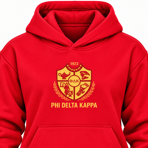 Sudadera con Capucha PDK con Letras Griegas, Puños y Dobladillo Acanalados, Gráfico Decorativo Frontal y Capucha Ajustable para el Campus - Product Image 5