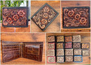 2025 New <b>Men's</b> <b>Wallet</b> Manufacturer Wholesale Fashion Hand Tooled Leather <b>Wallet</b> High Quality Genuine Leather Bi fold <b>Card</b> <b>Holder</b> - Product Image 3