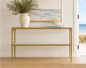 Gold Finish Coffee <b>Table</b> Marble Look Top Metal Side <b>Table</b> Modern Living Room <b>Sofa</b> End <b>Table</b> - Product Image 6