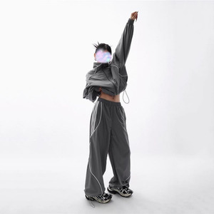 Survêtement 2 pièces streetwear 100 % nylon, poids moyen, faible MOQ, nouveau design, qualité supérieure, coupe oversize, coupe-vent uni, prix de gros - Product Image 4