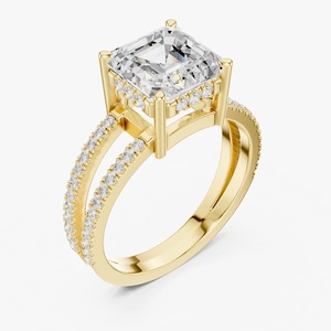 แหวนเพชรทรง Asscher คุณภาพสูง 2.5 กะรัต เพชรแฟนซีเพาะเลี้ยงในห้องปฏิบัติการ พร้อมใบรับรอง IGI สำหรับงานหมั้นและงานแต่งงานสำหรับผู้หญิง มีจำหน่ายแล้ว - Product Image 1