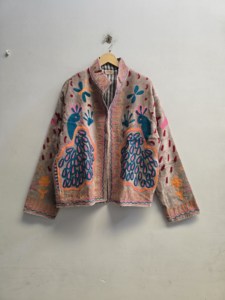 Luxury <b>Velvet</b> Suzani Embroidered Eco-Friendly Lightweight Women's Colorful Peacock Floral Bohemian Ethnic Autumn Winter <b>Jacket</b> - Product Image 1