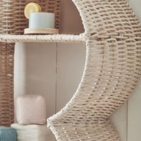 Rak Gantung Rotan Awan Harga Pabrik untuk Kamar Balita, Rak Penyimpanan Kreatif, Organizer Buku & Mainan, Dekorasi Dinding Rumah