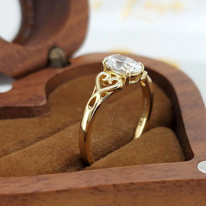 แหวนหมั้นเพชรทรงรี 2 กะรัต เพชรเพาะเลี้ยง ทองคำแท้ 14K 10K สำหรับผู้หญิง พร้อมใบรับรอง IGI เครื่องประดับเพชรแบบสั่งทำ - Product Image 3