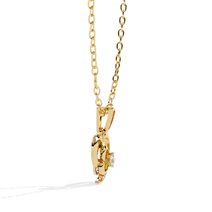 สร้อยคอทองคำแท้ 14K ประดับเพชรเลี้ยงในห้องปฏิบัติการทรงบริลเลียนต์ รับรองโดย IGI จี้โรแมนติกสำหรับเจ้าสาว งานแต่งงาน เครื่องประดับชั้นดี ของขวัญ - Product Image 2