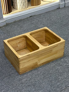 Soporte de madera para cubo de basura, sistema de riel deslizante moderno para cocina, herrajes de deslizamiento suave incluidos - Product Image 3