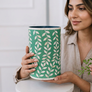 New Modern Stylish Deco Side <b>Table</b> Decorative Flower <b>Pot</b> Hand Carved Eco-Friendly Bone Resin Inlay Green White High Quality Good - Product Image 1