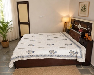 Hand Block Print Cotton Razai <b>Quilt</b> Reversible Jaipuri <b>Indian</b> Bedding - Product Image 4