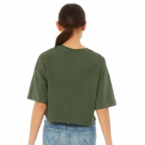 Camisetas Cortas al por Mayor para Mujer, 100% Algodón, Ecológicas, Antiarrugas, de Secado Rápido, Ropa Urbana, Impresión de Logotipo Personalizado, Servicio OEM - Product Image 3