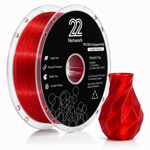 Filamento TPU 95A Transparente Rojo de 1.75mm, 1kg, Flexible y de Alta Elasticidad para Impresora 3D, Venta al Por Mayor - Product Image 1