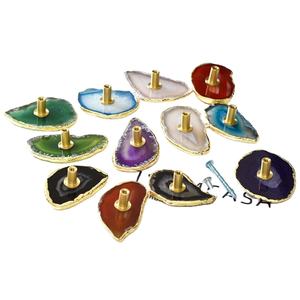 ลูกบิดประตูทำจากหินอาเกตแกะสลักลายดอกไม้ ดีไซน์ขัดเงาแบบ Love Style กันน้ำ สำหรับใช้ภายใน - Product Image 3