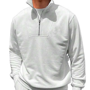 Vente en gros usine – Nouveau style tendance : Sweat à capuche demi-zippé pour homme, personnalisable avec logo, vêtements décontractés streetwear pour hommes - Product Image 6