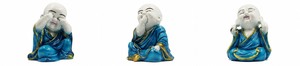 Statuette de Bouddha moine mignonne et écologique en résine, finition marbrée, décoration de table pour la maison, cadeau pour Thanksgiving, anniversaire, Diwali - Product Image 6