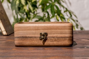 Solid Walnut Watch Box 10 Slot Watch Organizer Jewelry Storage Glass or Wooden Lid Monolithic Wood <b>Display</b> <b>Case</b> for Men - Product Image 2