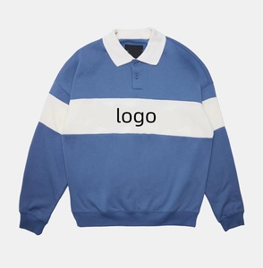 Polo de Manga Larga para Hombre, Tejido, en Blanco y Negro, Estilo Casual, con Botones al Frente y Diseño con Logotipo - Product Image 6