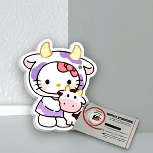 Venta al por mayor: Encantadores azulejos magnéticos de acrílico reutilizables y ecológicos con diseño de vaca y Hello Kitty, para extensiones de pestañas, con etiqueta privada, diseño de flor circular. - Product Image 6