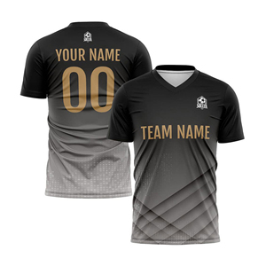 เสื้อฟุตบอลคุณภาพสูงแบบ OEM สั่งทำพิเศษ ลายทาง คอวี แขนสั้น ระบายเหงื่อได้ดี สำหรับทีมผู้ใหญ่ ทั้งชายและหญิง - Product Image 3