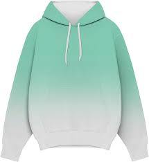 Sweat à capuche dégradé pour homme, dégradé de vert sarcelle à lavande, streetwear pastel - Product Image 4