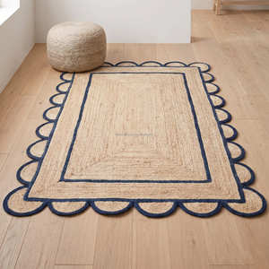 150 × 240 cm Rectangular Braided Jute Living Room Rug with Ivory Double Border - Product Image 6