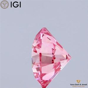 Diamant rond de 8,11 mm cultivé en laboratoire CVD, 2,00 carats, avec certificat IGI, clarté VS2, couleur rose vif fantaisie, pour bijoux uniques - Product Image 3