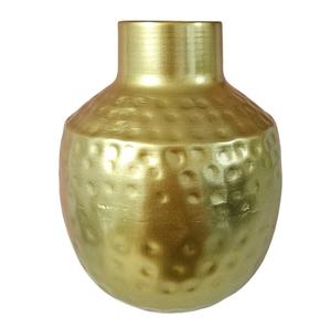 Vase à fleurs en métal martelé doré de luxe, vase décoratif moderne en aluminium pour centre de table de mariage et décoration intérieure - Product Image 1