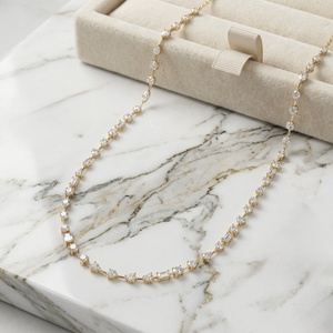 Collar de tenis con diamantes de corte mixto y engaste de puntas de 4.70 quilates de peso total - Product Image 1