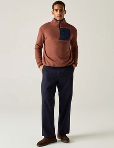 Chaqueta de Forro Polar con Cierre de Cremallera para Hombre, Diseño con Bloques de Color, Transpirable, Informal, para Otoño, Corte Regular, Material de Poliéster - Product Image 3