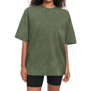 Camiseta de Mujer de Talla Grande, 100% Algodón, Lavado Ácido Personalizado, con Logotipo Impreso, Transpirable y Ecológica para Verano - Product Image 2