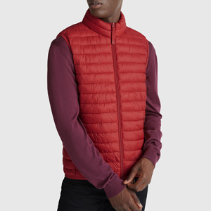 Custom Logo <b>Men's</b> Winter Golf Puffer Vest Windproof Red Sleeveless Down <b>Jacket</b> Zipper Pocket <b>Warm</b> Outdoor Sports Vest - Product Image 3